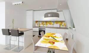 Наліпка 3Д вінілова на стіл Zatarga «Жовті Орхідеї» 600х1200 мм для будинків, квартир, столів, кофеєнь,