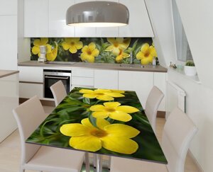 Наклейка 3Д вінілова на стіл Zatarga « Жовті зірки » 600х1200 мм для будинків, квартир, столів, кав'ярень, кафе