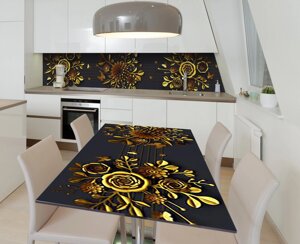 Наліпка 3Д вінілова на стіл Zatarga «Золота кування» 600х1200 мм для будинків, квартир, столів, кофеєнь, кафе