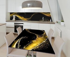 Наліпка 3Д вінілова на стіл Zatarga «Золоте чари» 600х1200 мм для будинків, квартир, столів, кофеєнь,