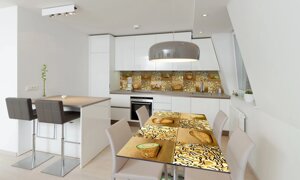 Наліпка 3Д вінілова на стіл Zatarga «Золоті Фрукти» 600х1200 мм для будинків, квартир, столів, кофеєнь,