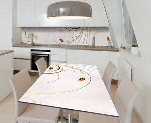 Наліпка 3Д вінілова на стіл Zatarga «Золоті струни душі» 600х1200 мм для будинків, квартир, столів, кофеєнь,