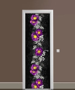 Наліпка на дверь Zatarga «Цветочная дорожка» 650х2000 мм виниловая 3Д Наліпка декор самоклеящаяся