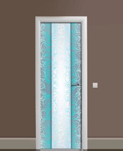 Наліпка на двері Zatarga «Морозний візерунок» 650х2000 мм вінілова 3Д Наліпка декор самоклеюча