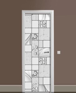Наліпка на дверь Zatarga «Мраморное панно» 650х2000 мм виниловая 3Д Наліпка декор самоклеящаяся