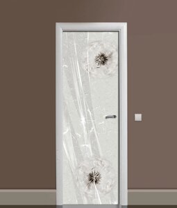 Наліпка на двері Zatarga "Кульбаба на вітрі" 650х2000 мм вінілова 3Д Наліпка декор самоклеюча