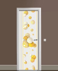 Наліпка на двері Zatarga «Кулі у візерунках» 650х2000 мм вінілова 3Д Наліпка декор самоклеюча