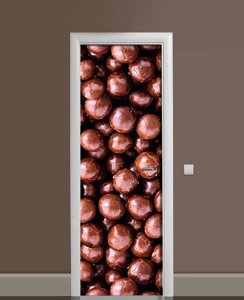 Наклейка на двері Zatarga « Шоколадні кульки » 650х2000 мм вінілова 3Д наклейка декор самоклеюща