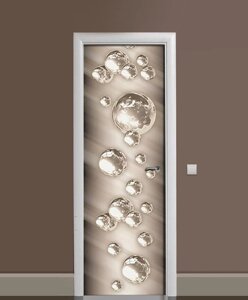 Наклейка на двері Zatarga « Сталеві кульки » 650х2000 мм вінілова 3Д наклейка декор самоклеящаяся
