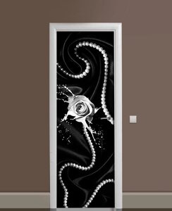 Наліпка на дверь Zatarga «Жемчужное ожерелье» 650х2000 мм виниловая 3Д Наліпка декор самоклеящаяся