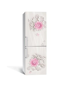 Наліпка на холодильник Zatarga «Паперові квіти» 600х1800 мм вінілова 3Д Наліпка декор на кухню
