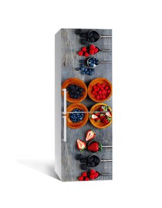 Наліпка на холодильник Zatarga «Лісові ягоди » 600х1800 мм вінілова 3Д Наліпка декор на кухню самоклеюча
