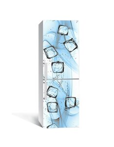 Наліпка на холодильник Zatarga «Вода з льодом» 600х1800 мм вінілова 3Д Наліпка декор на кухню самоклеюча