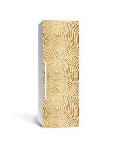 Наліпка на холодильник Zatarga «Золоті лабіринти» 600х1800 мм вінілова 3Д Наліпка декор на кухню