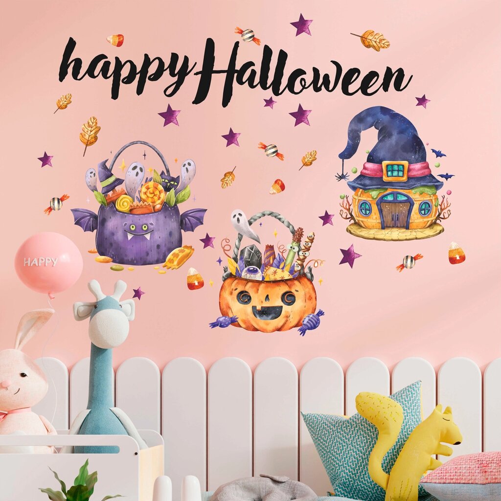 Наклейка вінілова Набір "Happy Halloween" розмір аркуша 970 х 575мм, глянсова від компанії інтернет-магазин "БИТПРОМТОРГ" - фото 1