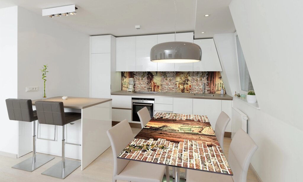 Наліпка 3Д вінілова на стіл Zatarga «Цегляна кладка» 600х1200 мм для будинків, квартир, столів, від компанії інтернет-магазин "БИТПРОМТОРГ" - фото 1