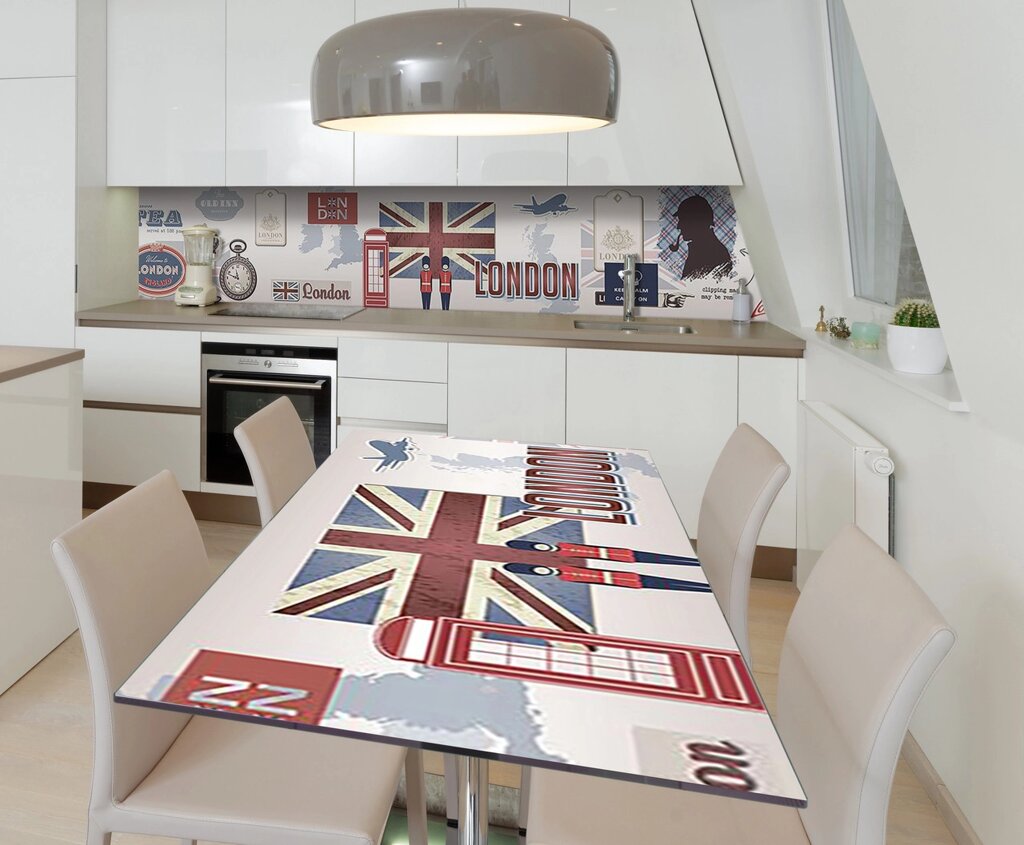 Наліпка 3Д вінілова на стіл Zatarga «Душа Лондона» 600х1200 мм для будинків, квартир, столів, кофеєнь, кафе від компанії інтернет-магазин "БИТПРОМТОРГ" - фото 1
