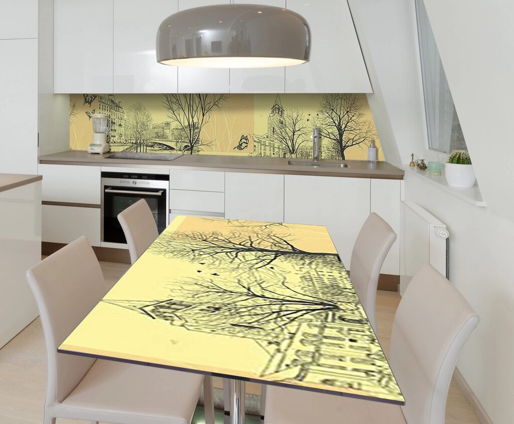 Наліпка 3Д вінілова на стіл Zatarga «Празька легенда» 600х1200 мм для будинків, квартир, столів, кофеєнь, від компанії інтернет-магазин "БИТПРОМТОРГ" - фото 1