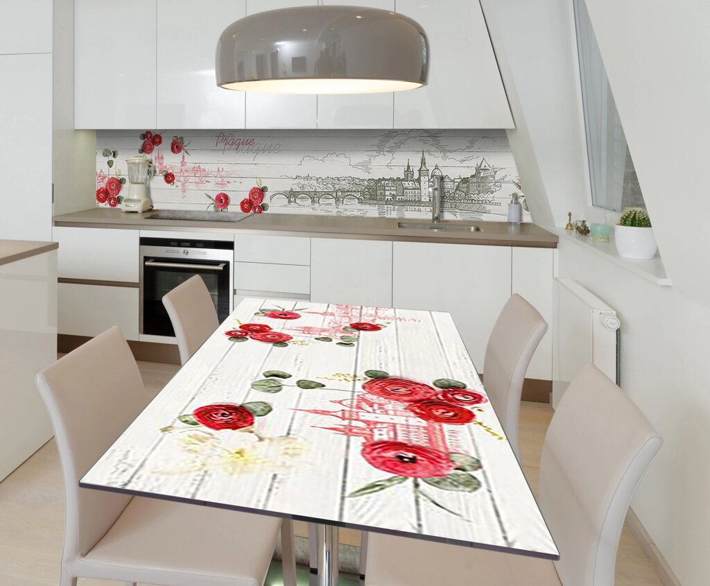 Наліпка 3Д вінілова на стіл Zatarga «Празька мрія» 600х1200 мм для будинків, квартир, столів, кофеєнь, кафе від компанії інтернет-магазин "БИТПРОМТОРГ" - фото 1