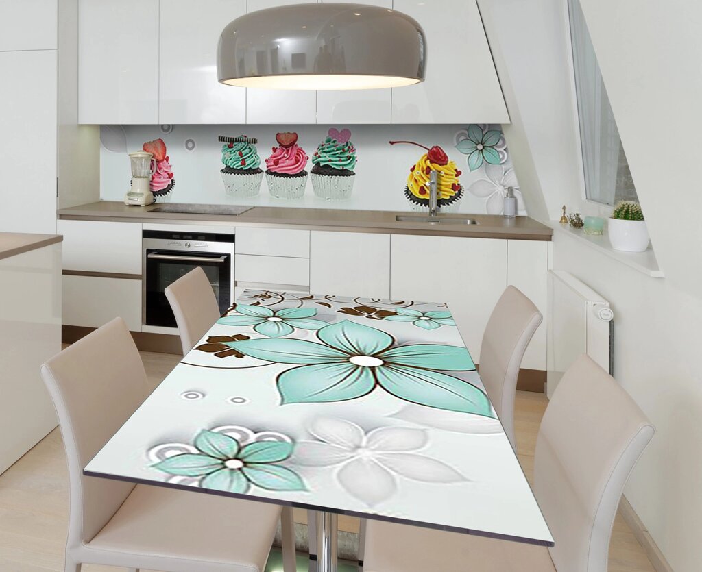 Наліпка 3Д вінілова на стіл Zatarga «Райдужний крем» 600х1200 мм для будинків, квартир, столів, кофеєнь, кафе від компанії інтернет-магазин "БИТПРОМТОРГ" - фото 1