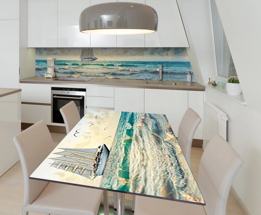 Наліпка 3Д вінілова на стіл Zatarga «Вітрила надії» 600х1200 мм для будинків, квартир, столів, кофеєнь, кафе від компанії інтернет-магазин "БИТПРОМТОРГ" - фото 1