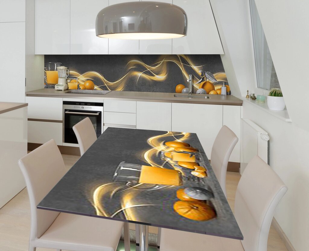 Наліпка 3Д виниловая на стол Zatarga «Аромат мандарин» 600х1200 мм для домов, квартир, столов, кофейн, кафе від компанії інтернет-магазин "БИТПРОМТОРГ" - фото 1