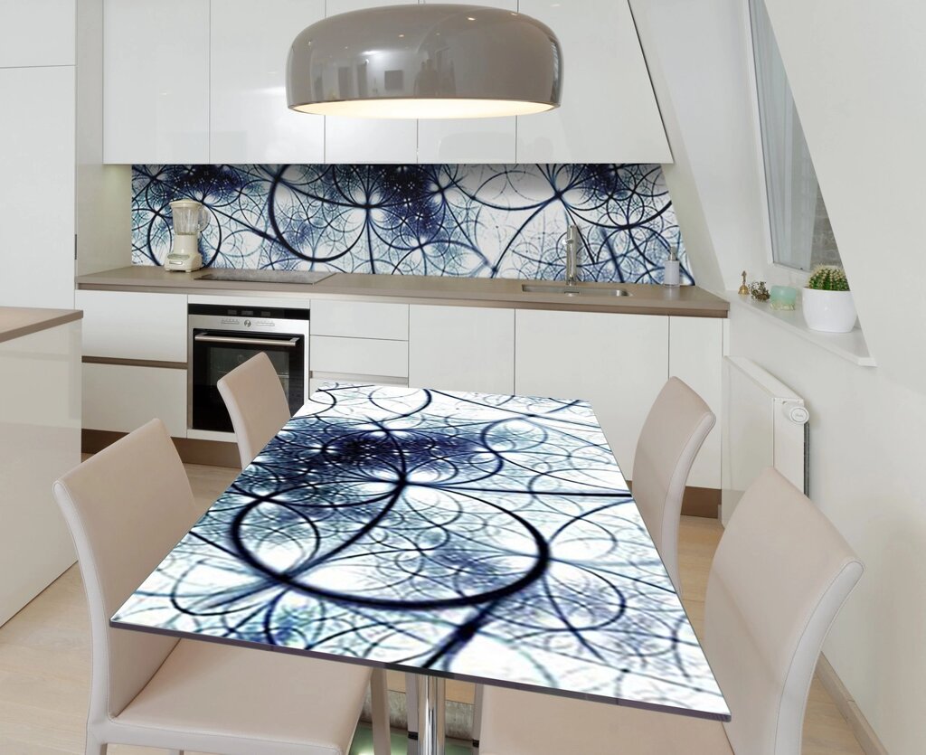 Наліпка 3Д виниловая на стол Zatarga «Фантазии ночного неба» 600х1200 мм для домов, квартир, столов, кофейн, від компанії інтернет-магазин "БИТПРОМТОРГ" - фото 1