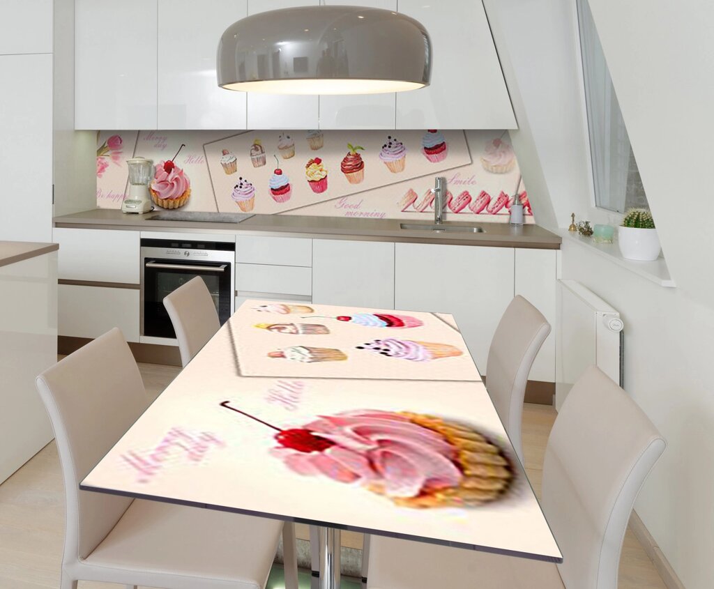 Наліпка 3Д виниловая на стол Zatarga «Карта десертов» 600х1200 мм для домов, квартир, столов, кофейн, кафе від компанії інтернет-магазин "БИТПРОМТОРГ" - фото 1