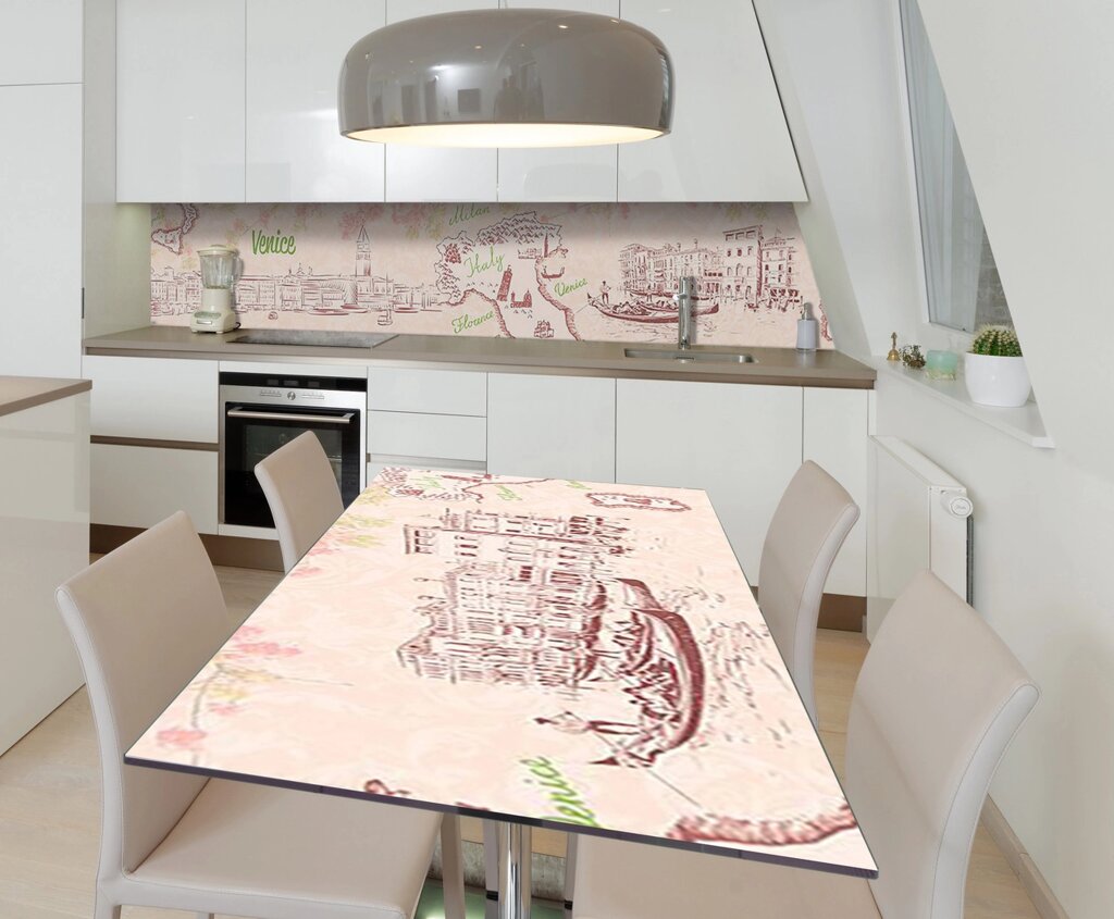 Наліпка 3Д виниловая на стол Zatarga «Карта Италии» 600х1200 мм для домов, квартир, столов, кофейн, кафе від компанії інтернет-магазин "БИТПРОМТОРГ" - фото 1
