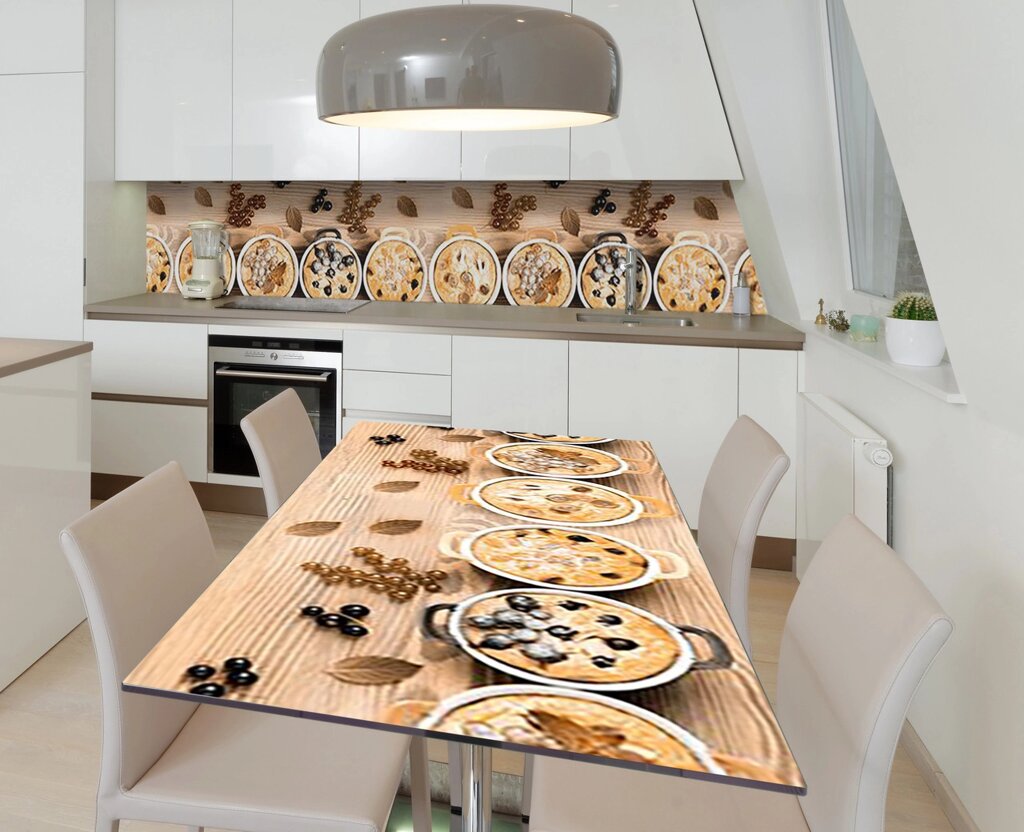 Наліпка 3Д виниловая на стол Zatarga «Крем-брюле» 600х1200 мм для домов, квартир, столов, кофейн, кафе від компанії інтернет-магазин "БИТПРОМТОРГ" - фото 1