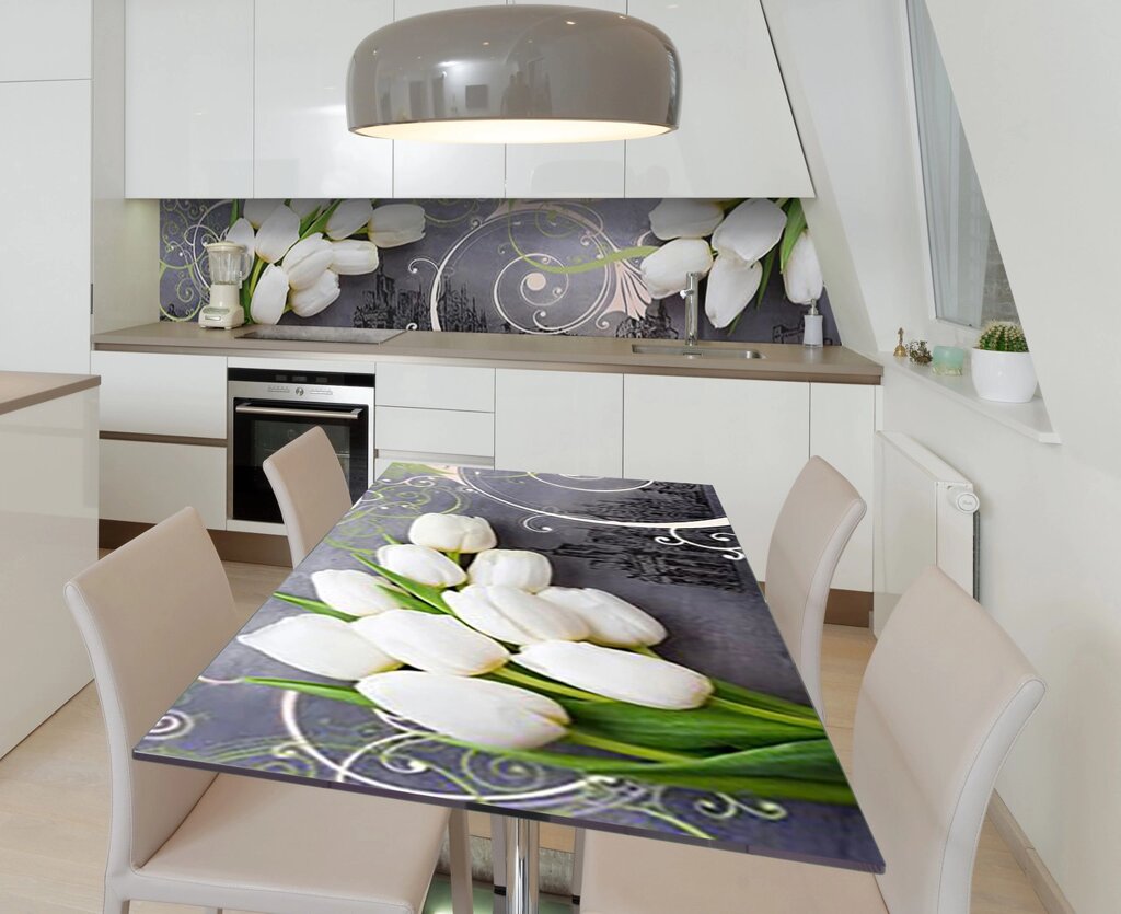 Наліпка 3Д виниловая на стол Zatarga «Прикосновения души» 600х1200 мм для домов, квартир, столов, кофейн, від компанії інтернет-магазин "БИТПРОМТОРГ" - фото 1
