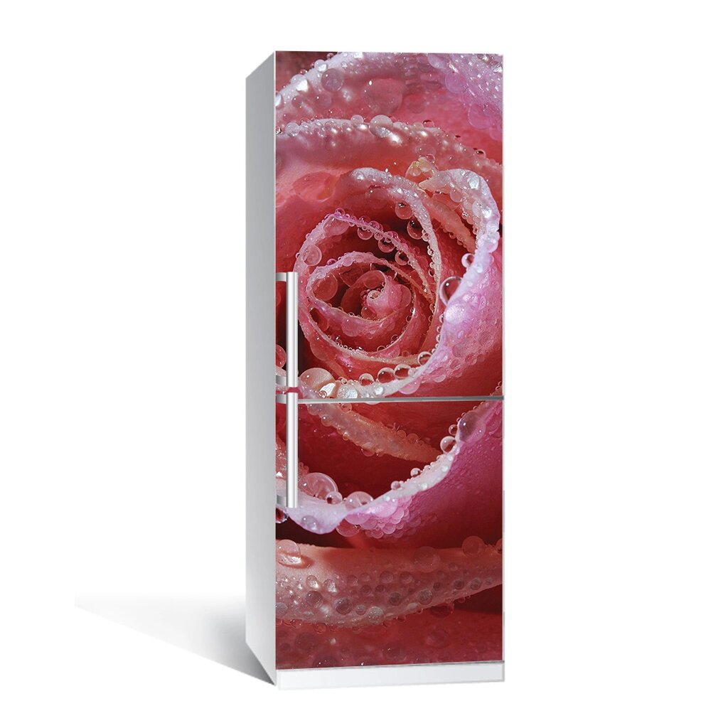 Наліпка на холодильник Zatarga Ніжна троянда 650х2000 мм вінілова 3Д Наліпка декор на кухню самоклеюча від компанії інтернет-магазин "БИТПРОМТОРГ" - фото 1