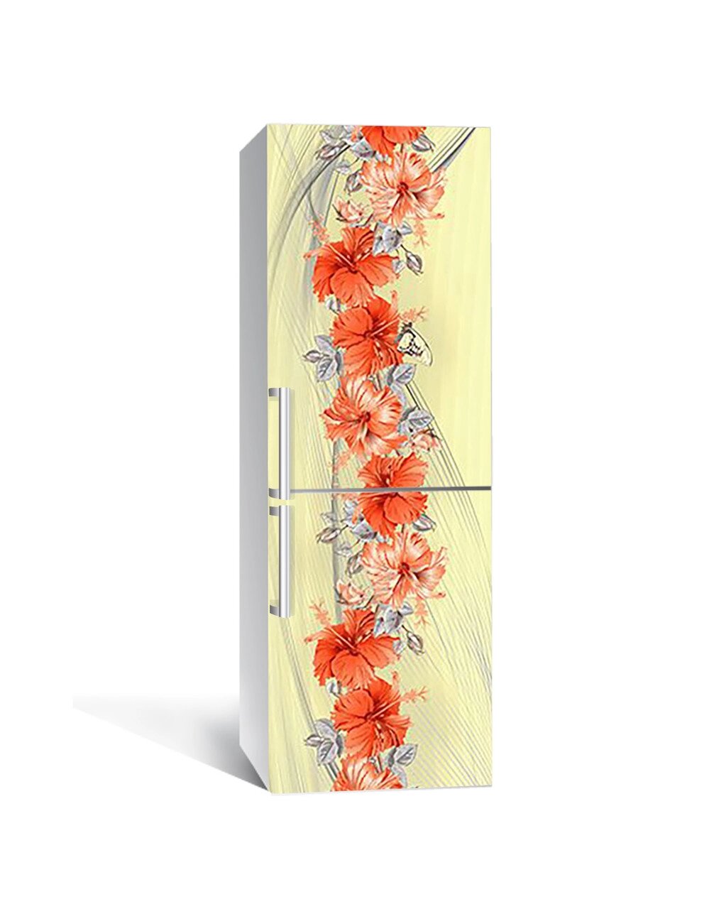 Наліпка на холодильник Zatarga «Стежка гибискуса» 600х1800 мм вінілова 3Д Наліпка декор на кухню від компанії інтернет-магазин "БИТПРОМТОРГ" - фото 1