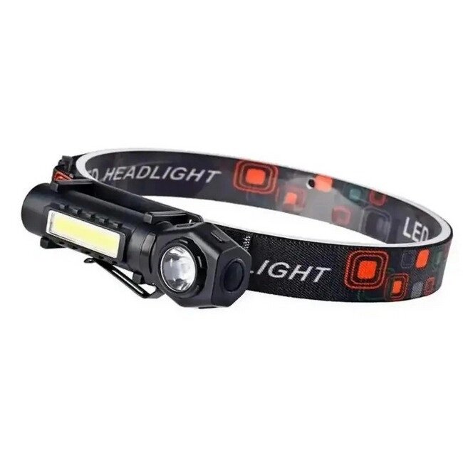 Налобний ліхтар на акумуляторі 2в1 KX-212 9074 Black HeadLight від компанії інтернет-магазин "БИТПРОМТОРГ" - фото 1