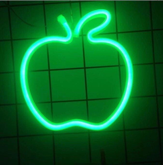 Настінний неоновий світильник нічник Яблуко Angel від компанії інтернет-магазин "БИТПРОМТОРГ" - фото 1