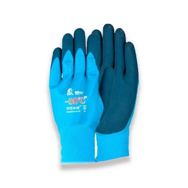Непромокаючі рукавички для зимової риболовлі HJ -30 °C L сіро-бірюзові від компанії інтернет-магазин "БИТПРОМТОРГ" - фото 1