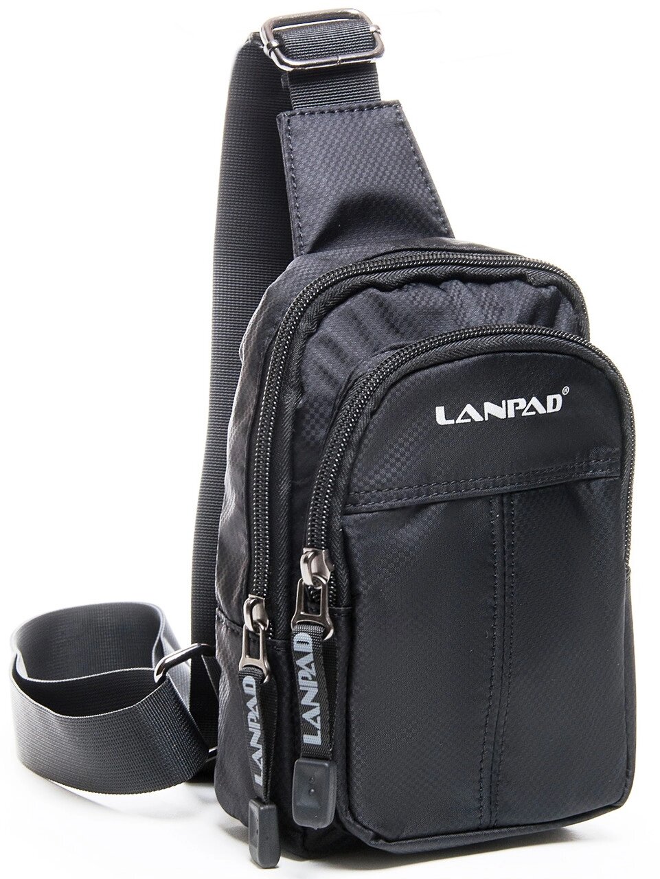Невелика нагрудна сумка баретка слінг Lanpad LAN7662 Чорна від компанії інтернет-магазин "БИТПРОМТОРГ" - фото 1