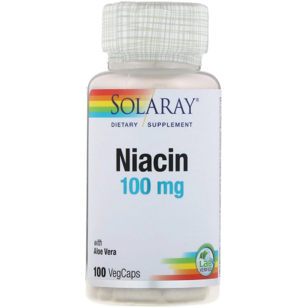 Ніацин, 100 Мг, Solaray, 100 капсул від компанії інтернет-магазин "БИТПРОМТОРГ" - фото 1