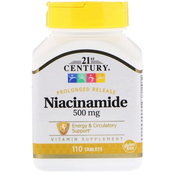 Ніацин 21st Century Niacinamide 500 mg 110 Tabs від компанії інтернет-магазин "БИТПРОМТОРГ" - фото 1