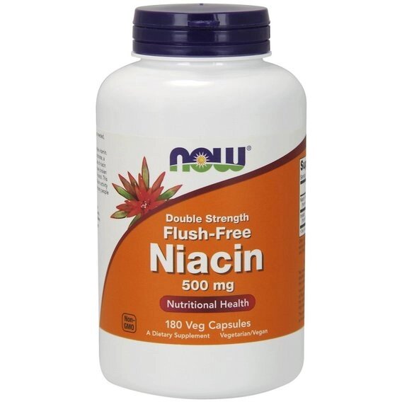 Ніацин NOW Foods Flush-Free Niacin 500 mg Double Strength 180 Veg Caps від компанії інтернет-магазин "БИТПРОМТОРГ" - фото 1