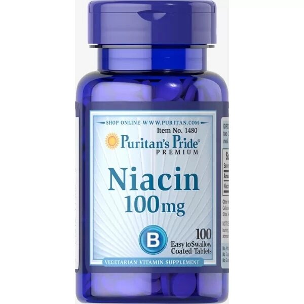 Ніацин Puritan's Pride Niacin 100 mg 100 Tabs від компанії інтернет-магазин "БИТПРОМТОРГ" - фото 1