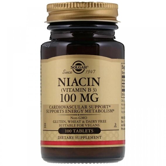 Ніацин Solgar Niacin (Vitamin B3) 100 mg 100 Tabs від компанії інтернет-магазин "БИТПРОМТОРГ" - фото 1