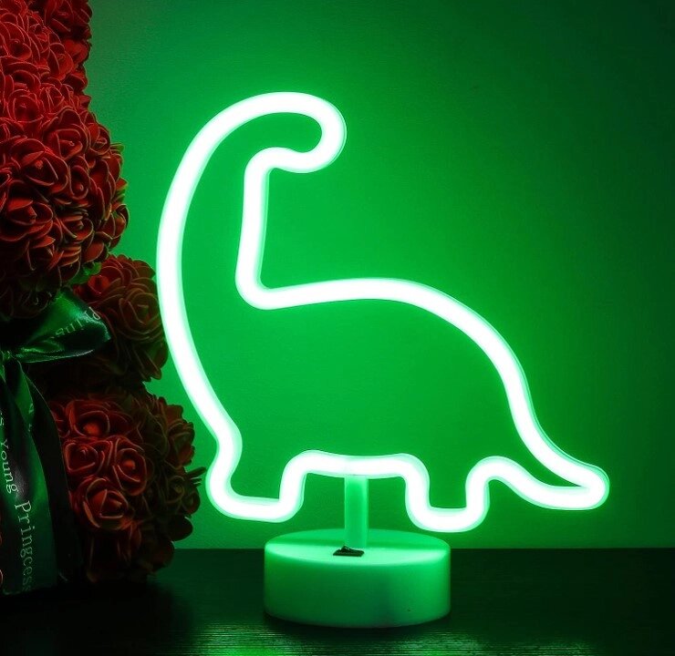 Нічник неоновий лампа світильник Динозавр SWF від компанії інтернет-магазин "БИТПРОМТОРГ" - фото 1