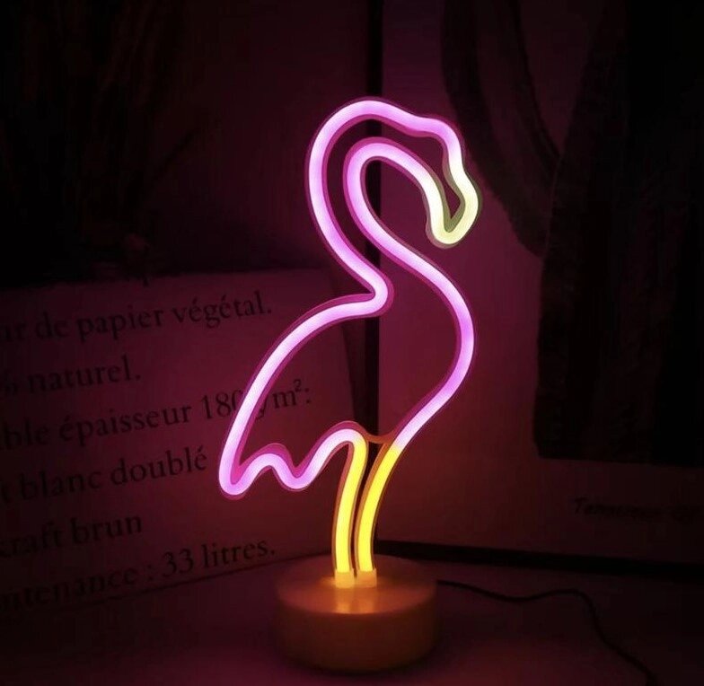 Нічник неоновий лампа світильник SWF Фламінго різнокольоровий від компанії інтернет-магазин "БИТПРОМТОРГ" - фото 1