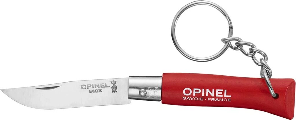 Ніж-брелок складаний Opinel №4 червоний 120 мм (002055) від компанії інтернет-магазин "БИТПРОМТОРГ" - фото 1