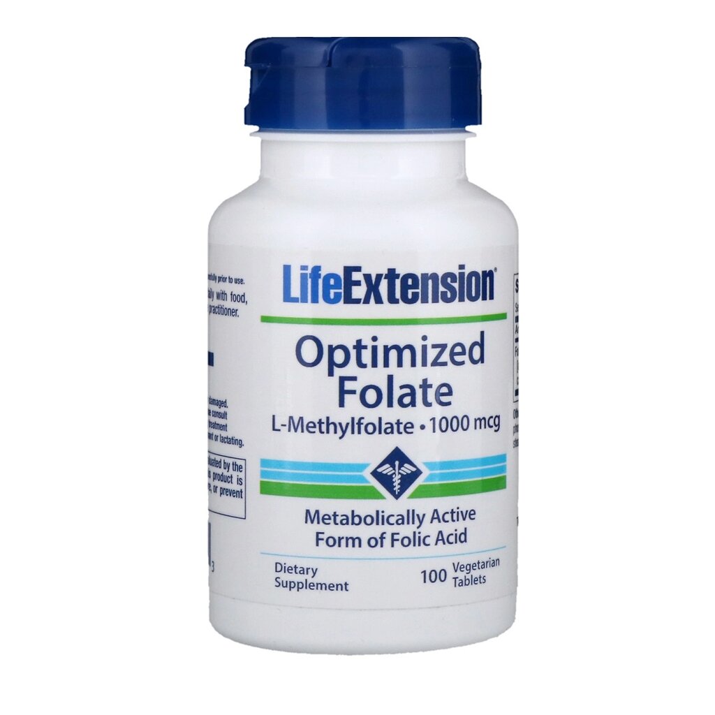 Оптимізований фолат Life Extension Optimized Folate 1000 мкг 100 пігулок (LEX19391) від компанії інтернет-магазин "БИТПРОМТОРГ" - фото 1