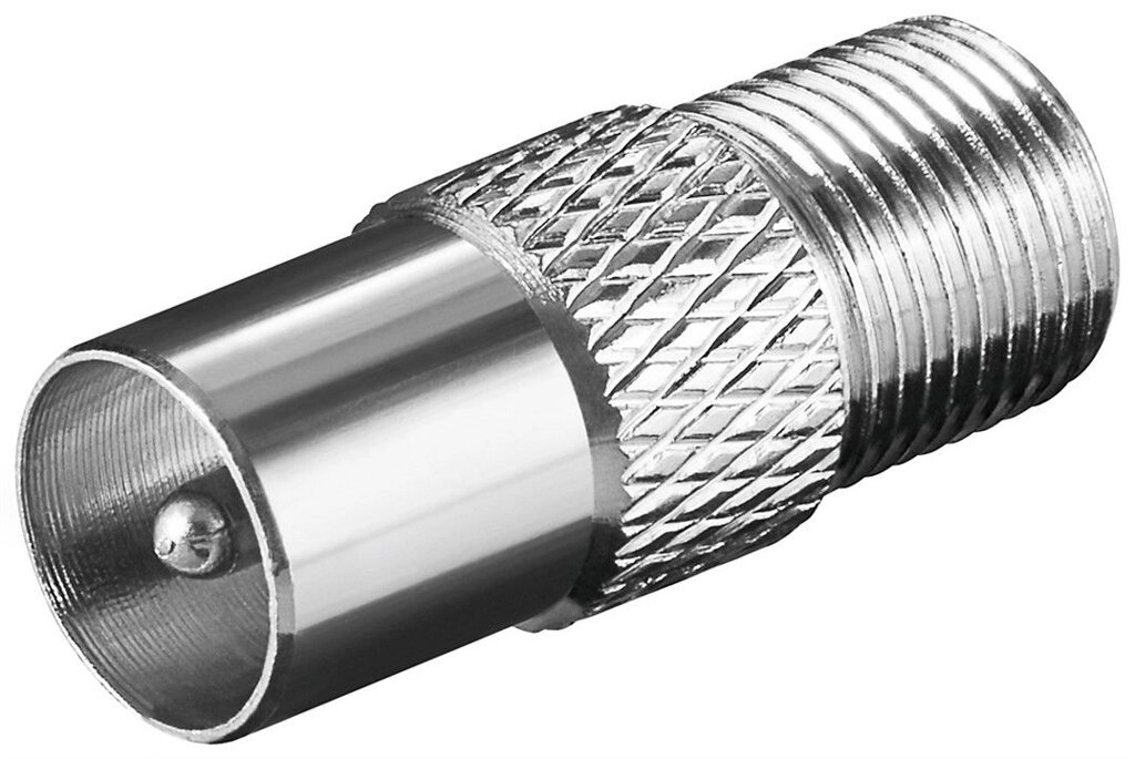 Перехідник антенний Goobay RF:F-Coaxial F/M адаптер прямий zinc металік (75.01.1395) від компанії інтернет-магазин "БИТПРОМТОРГ" - фото 1