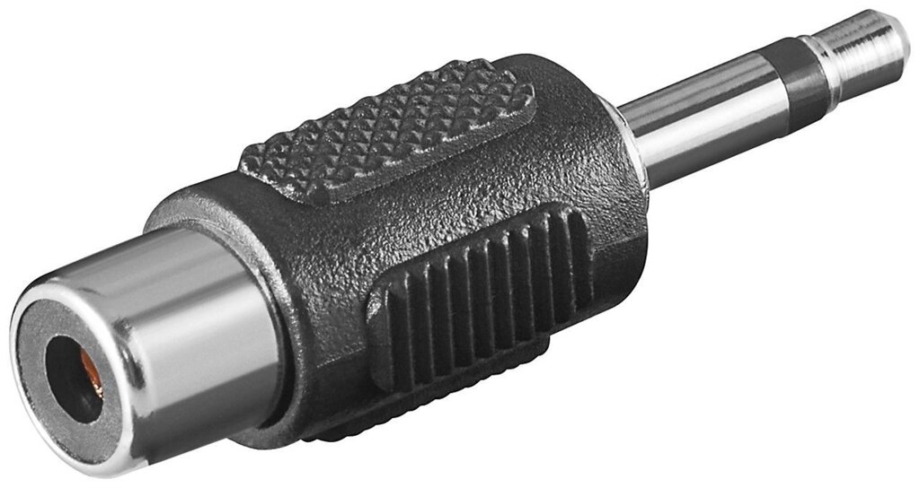 Перехідник аудіо Goobay Jack 3.5mm 2pin-RCA (Mono) M/F адаптер Mono чорний (75.01.1688) від компанії інтернет-магазин "БИТПРОМТОРГ" - фото 1