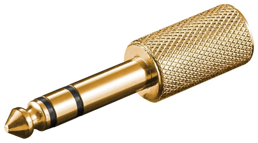 Перехідник аудіо Goobay Jack 3.5mm 3pin-6.3mm F/M адаптер Stereo Gold Metal золотистий (75.01.1062) від компанії інтернет-магазин "БИТПРОМТОРГ" - фото 1