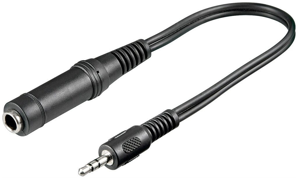 Перехідник аудіо Goobay Jack 3.5mm 3pin-6.3mm M/F 0.2m Stereo Plastic чорний (75.03.3741) від компанії інтернет-магазин "БИТПРОМТОРГ" - фото 1